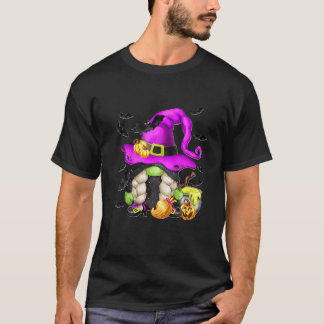 Kids Witchy Gnomies For Kids Girls Purple Hallowee T-Shirt
