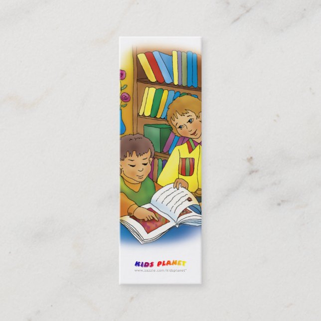 Kids with book - bookmark for everyone! calling card (Front)