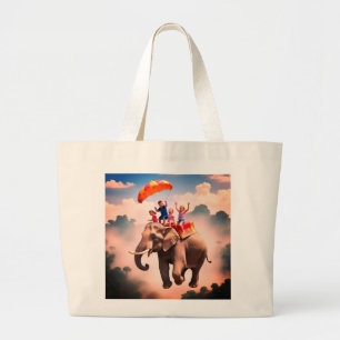 Kids with Elephant Tote Bag