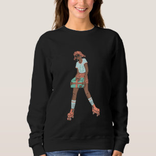 Kids Womens Vintage Roller Skating Girls 70s 80s Sweatshirt