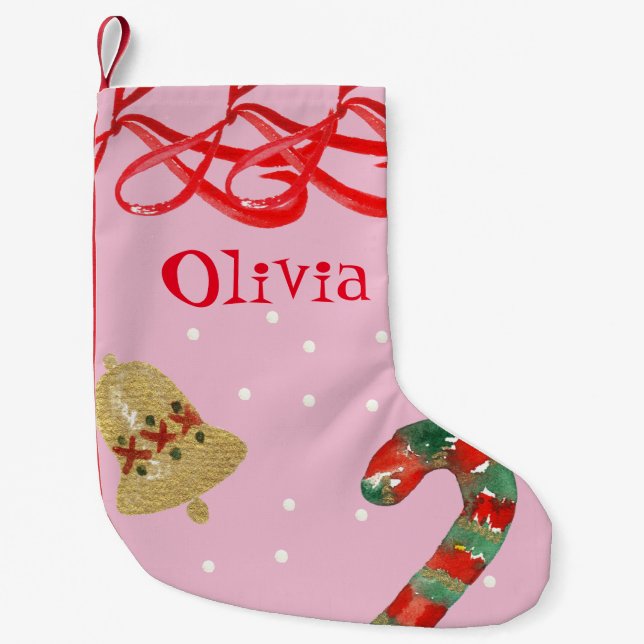 Kids Wonderland Ribbon Christmas Stocking (Front)