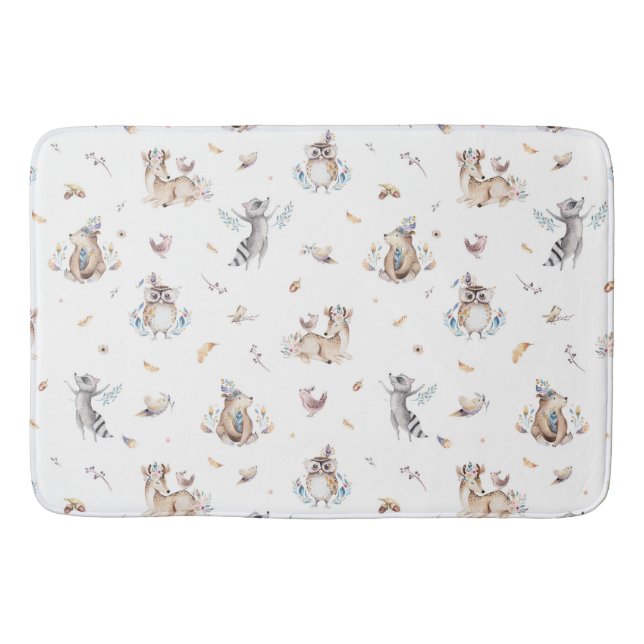 Kids Woodland Animal Bath Mat (Front)