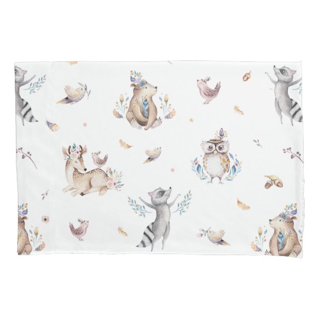 Kids Woodland Animal Pillowcases (Front)