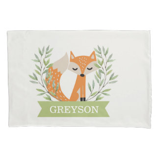 Kids Woodland Personalized Pillowcase - "Fox'