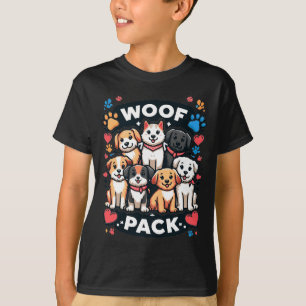 Kids' "Woof Pack" - Adorable Group of Dogs T-Shirt