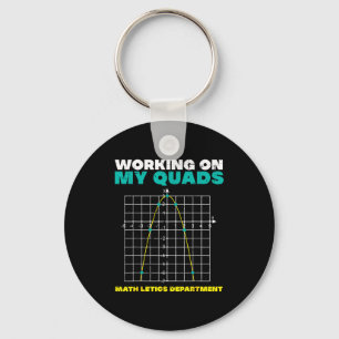 Kids Working Quads Math Saying Humor Key Ring