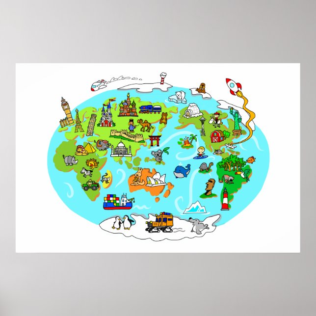 Kids’ World Map Poster (Front)