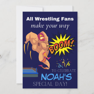 Kids Wrestling Themed Wrestler Party Invitation