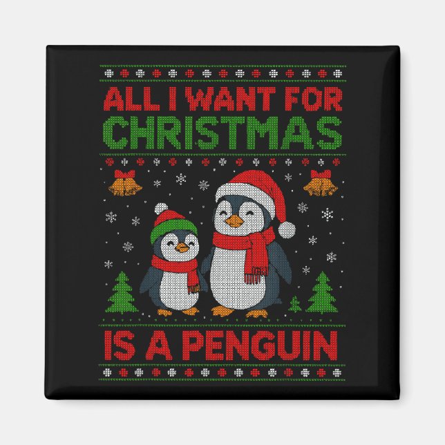 Kids Xmas Tee, All I Want For Christmas Is A Pengu Magnet (Front)