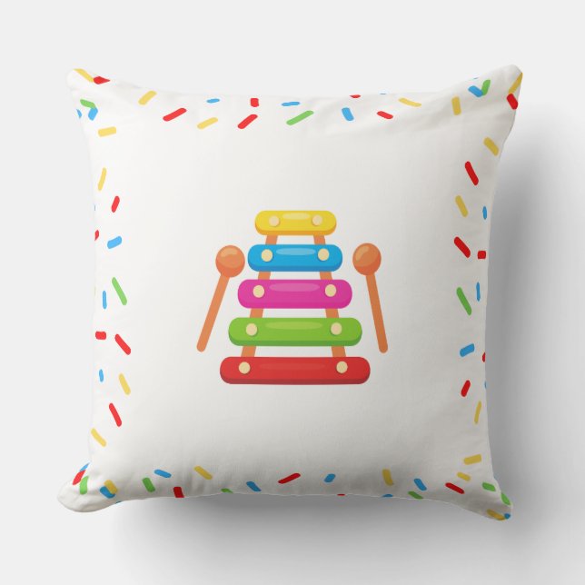 Kids Xylophone Themed Square Cushion (Front)