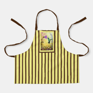 Kids' Yellow and Brown Striped Hummingbird Apron