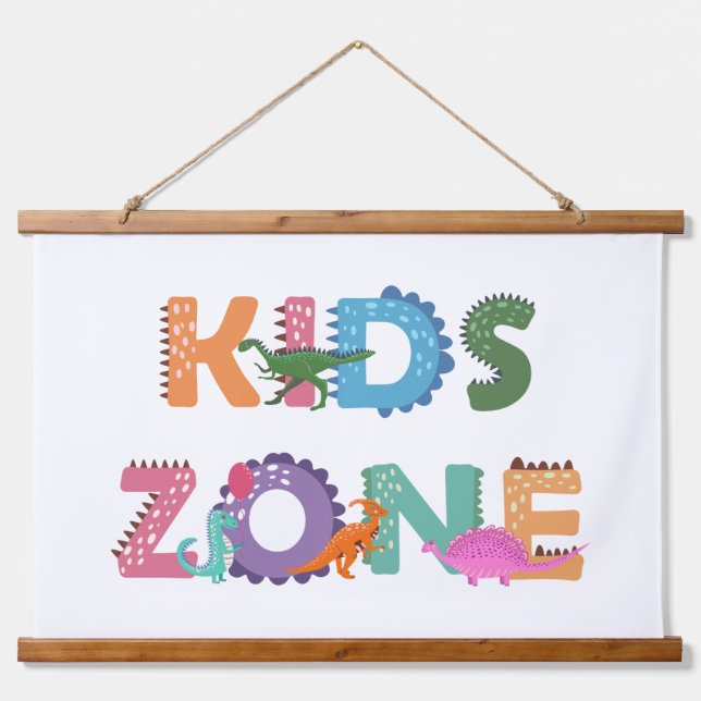 Kids Zone Dinosaurs Hanging Tapestry (Front)