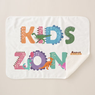 Kids Zone Dinosaurs Sherpa Blanket