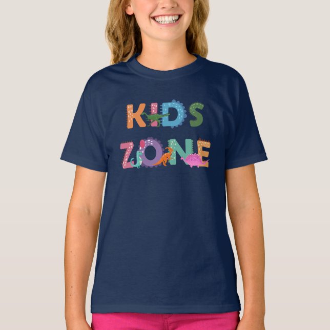 Kids Zone Dinosaurs T-Shirt (Front)