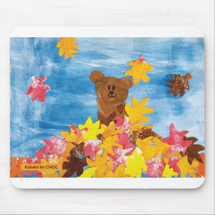 KidsArt for CHOC - Fall Leaves Bear Mouse Pad