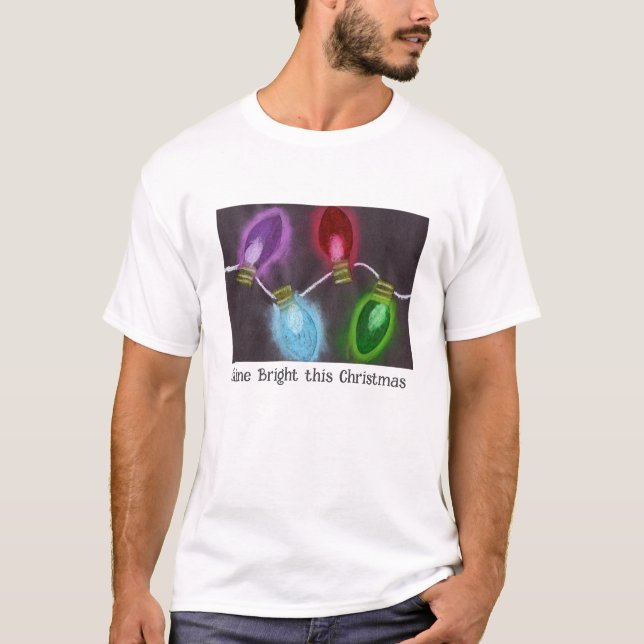 KidsArt for CHOC - Shine Bright Christmas Lights T-Shirt (Front)