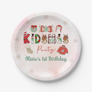 Kidsmas Winter Chirstmas Birthday Paper Plate
