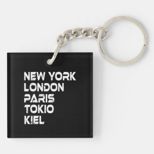 Kiel New York London Tokio Paris Anhänger Key Ring