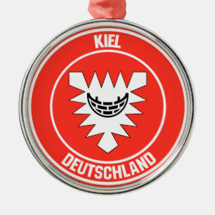 Kiel Round Emblem Metal Tree Decoration