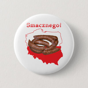 Kielbasa Smacznego Polish Map 6 Cm Round Badge