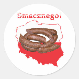 Kielbasa Smacznego Polish Map Classic Round Sticker
