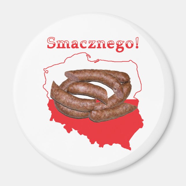 Kielbasa Smacznego Polish Map Magnet (Front)