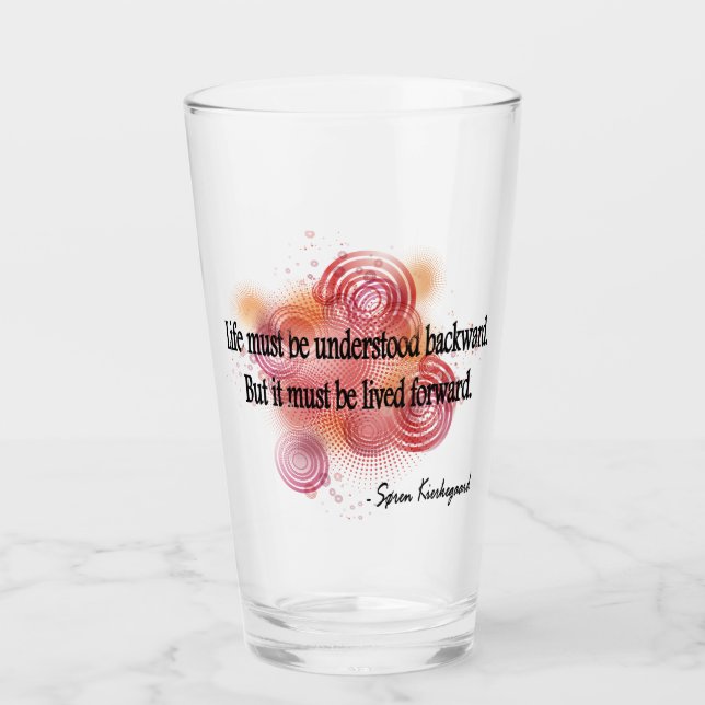 Kierkegaard quote glass (Front)
