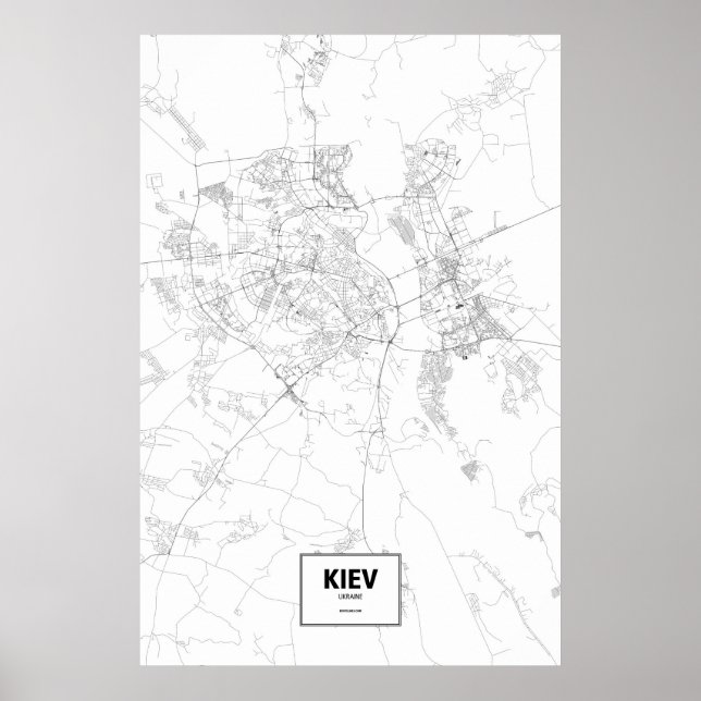 Kiev, Ukraine (black on white) Poster (Front)