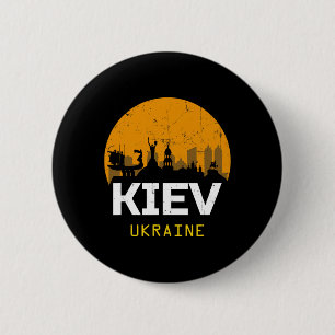 Kiev Ukraine - Uni - Black - Small - Short Sleeve 6 Cm Round Badge