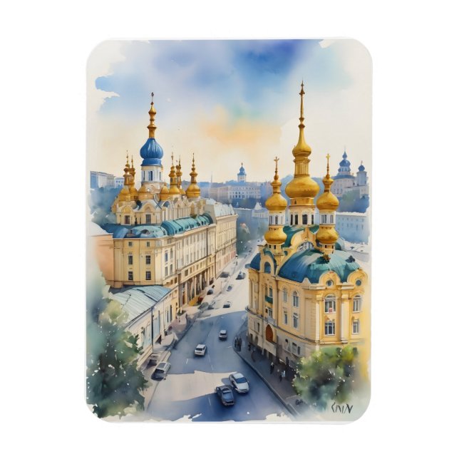 Kiev watercolor art magnet (Vertical)