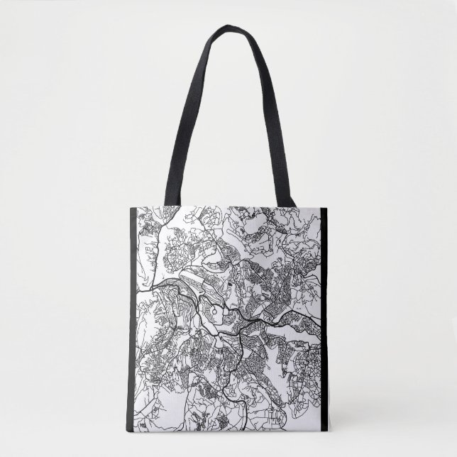 Kigali Rwanda City Map Tote Bag (Front)
