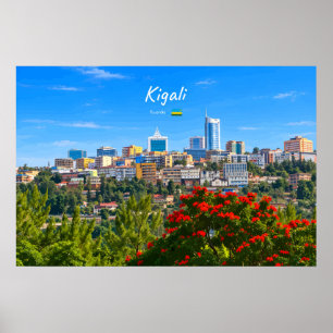 Kigali, Rwanda - Modern Cityscape Skyline Poster