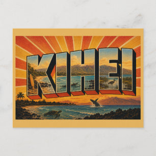 Kihei Hawaii Beach Volcanic Coastline Art Postcard