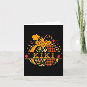 Kiki Leopard Floral Pumpkin Fall Autumn Thanksgivi Card