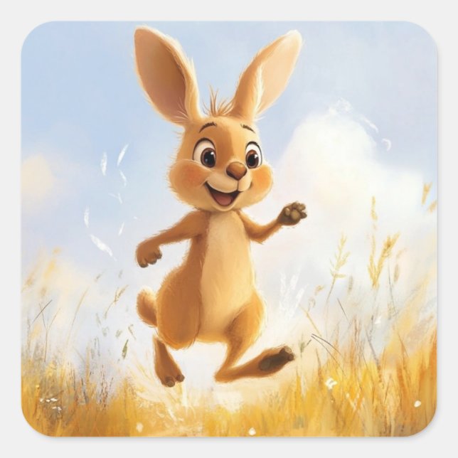 Kiki the Bunny Square Sticker (Front)