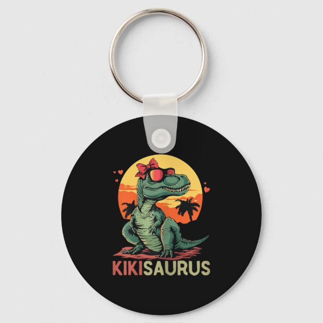 Kikisaurus Dino Dinosaur Kiki-saurus T-rex Mother' Key Ring (Front)