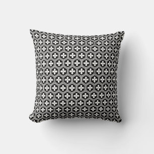 Kikko Japanese Tortoiseshell Pattern Black Cushion