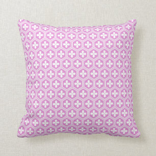 Kikko Japanese Tortoiseshell Pattern Pink Cushion