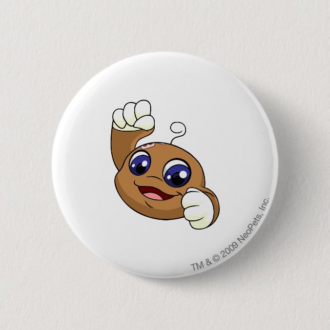 Kiko Brown 6 Cm Round Badge (Front)