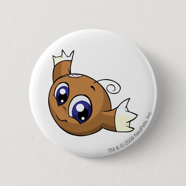 Kiko Brown 6 Cm Round Badge (Front)