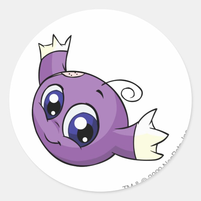 Kiko Purple Classic Round Sticker (Front)
