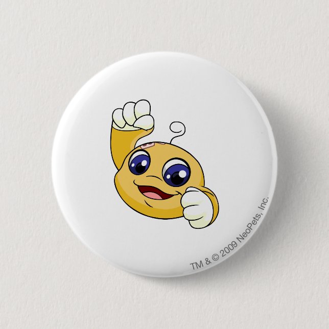 Kiko Yellow 6 Cm Round Badge (Front)