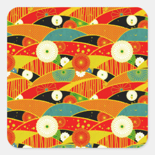 Kiku and Ougi Square Sticker