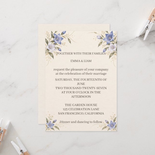 Kikyo Wedding Invitation (Front/Back In Situ)