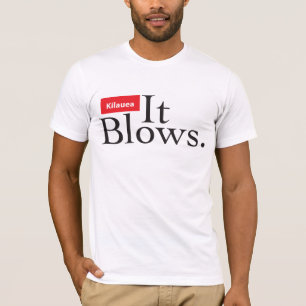 Kilauea It Blows on front, map+zip on back T-Shirt