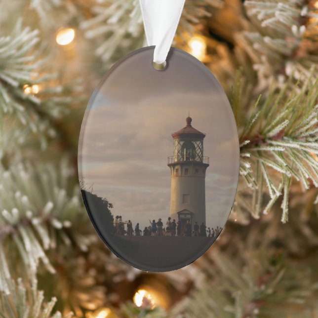 Kilauea Lighthouse at Dusk on a Christmas  Ornament (Tree)