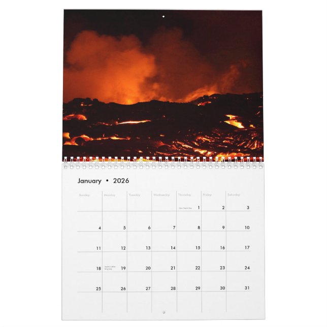Kilauea Volcano, Hawaii Calendar (Jan 2026)