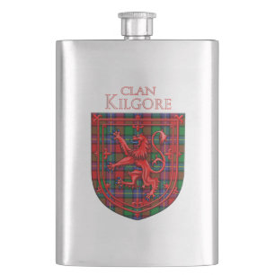 Kilgore Tartan Scottish Plaid Lion Rampant Hip Flask