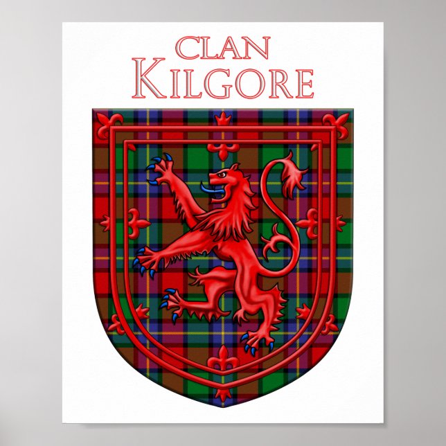 Kilgore Tartan Scottish Plaid Lion Rampant Poster (Front)