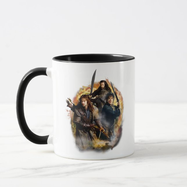 Kili, THORIN OAKENSHIELD™, & BAGGINS™ Graphic Mug (Left)